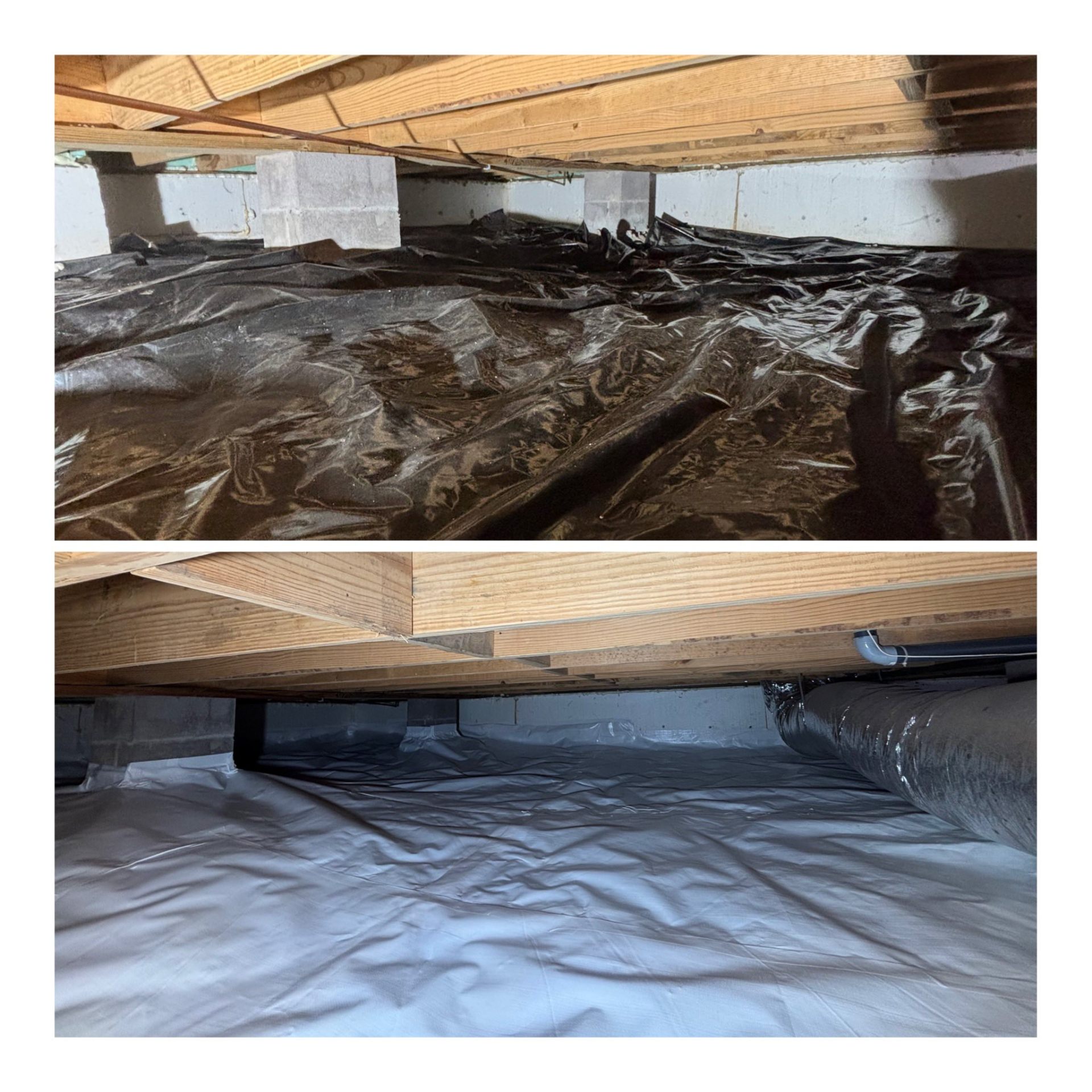 Before and after: Full Vapor Barrier Install