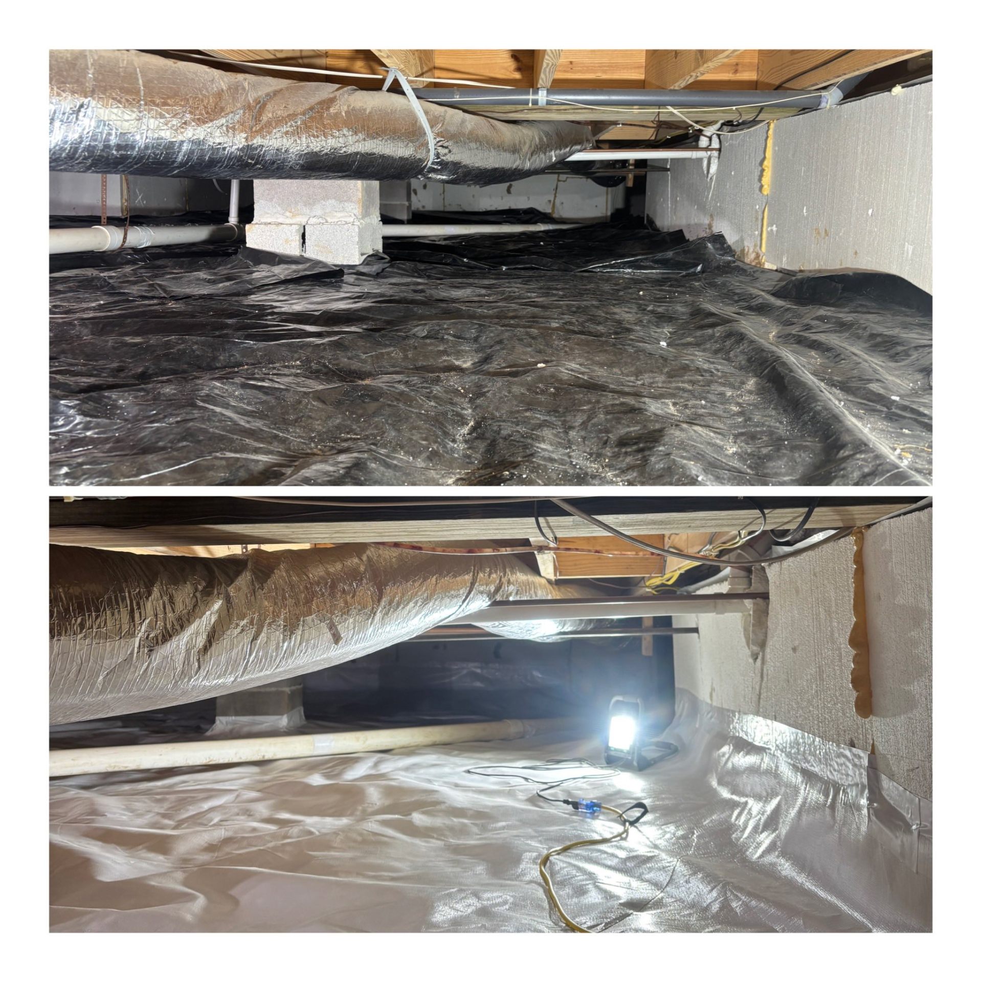 Before and after: Encapsulation & Vapor Barrier