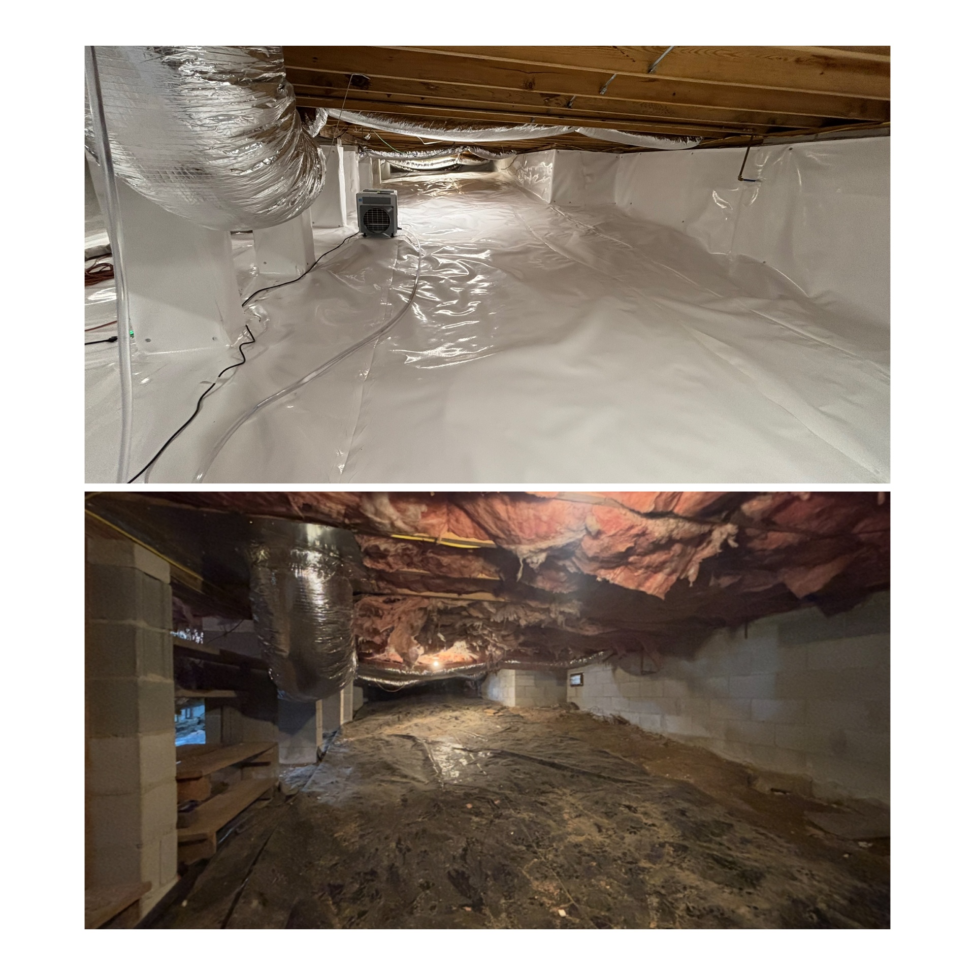 Before and after: Encapsulation & Dehumidifier Install